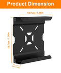Hella Secure Vesa And Under Desk Wall Mount Bracket For Small Form Factor Tiny Desktop Towers, dimensions shown.