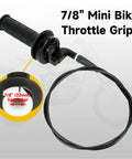 7/8 Inch Twist Throttle Cable Handle Kit For Mini Bikes And Go Karts Fits Predator Engine Family 79cc To 212cc, showing cable and grip
