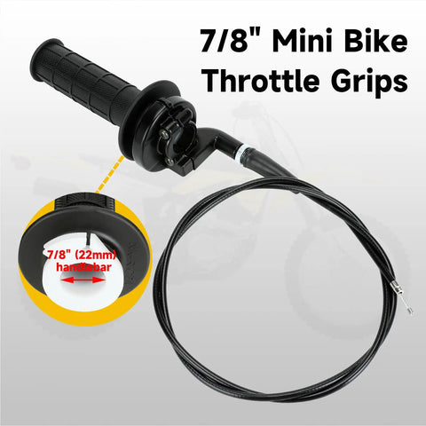 7/8 Inch Twist Throttle Cable Handle Kit For Mini Bikes And Go Karts Fits Predator Engine Family 79cc To 212cc, showing cable and grip