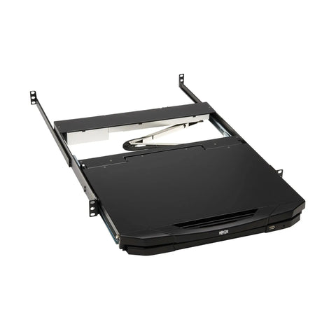 Slick Short Depth One U Rackmount Kvm Console With An 18 Point Five Inch Hd Lcd Screen And Hdmi Plus Usb Ports Zero Hassle Control Multiple Servers On Windows Mac Or Linux Platforms, sliding rack unit view.