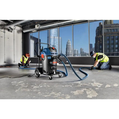 Vacuum with two hoses using Two Hose Vacuum Y Connector For Dust Extractor System in a construction setting