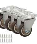 1.5 Inch Caster Wheels 4 Pack Low Profile No Noise Mini Swivel Casters With 360 Degree Top Plate For Small Furniture And Projects