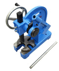 Heavy Duty 2 Ton Arbor Press With Kickass Ratchet System Cast Iron Steel Desktop Manual Bench Machine Four Precision U Slot Base Quick Alignment Stamping Riveting Gear, blue cast iron construction.