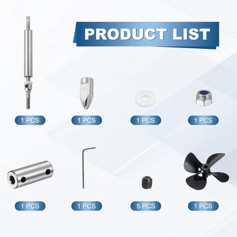 RC Boat Drive Shaft Kit With Four Propellers And Coupling Joint For DIY Watercraft, 19.5 cm Shaft, product list display