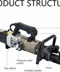 MXJCKSOQ Electric Hydraulic Rebar Bender Tool 1800W Handheld Machine with visible components like core motor and comfort grip.