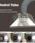 Tough As Nails Flexible Welding Smoke Extract Arm Kit With Sleek Stainless Steel Hood Control Valve for adjustable airflow