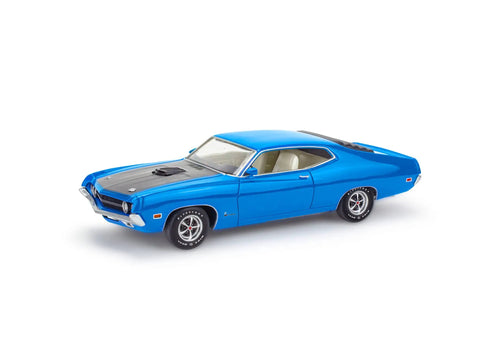 1970 Ford Torino Cobra Model Car Kit 1:25 Scale 128 Piece Skill Level 4 Featuring Big Block 429 Cobra Jet V8 side view