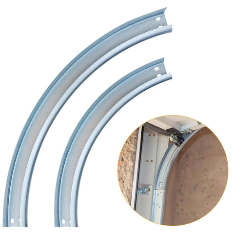 Heavy Duty Garage Door Track Kit With Curved Horizontal And Vertical Rails Connector Set Includes R12 And R15 Durable Rail Repair Parts