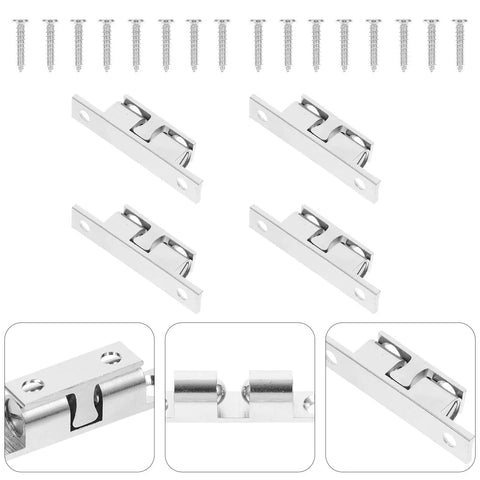 4 Pack Door Ball Cabinet Catches Latch In Copper, Heavy Duty Tension Door Hardware With Screws, Detailed View, Long Lasting Copper Construction