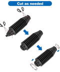 Universal Inner Tie Rod Boot Kit with Dustproof Silicone, showing cut option with cable ties and clamps for cars' steering systems.