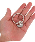 Ten Pack Silver Metal Ring Drawer Pulls With Single Hole Vintage Style Drop Ring Knobs in hand, durable metal design