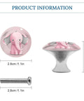Elephant Themed Round Cabinet Knobs Set With Screws Premium Stainless Steel Pulls For Kitchen And Bedroom Cabinets Durable Rust Proof Lightweight Hardware No Fuss Easy Install 2 Pack, 2.8cm round pink knob