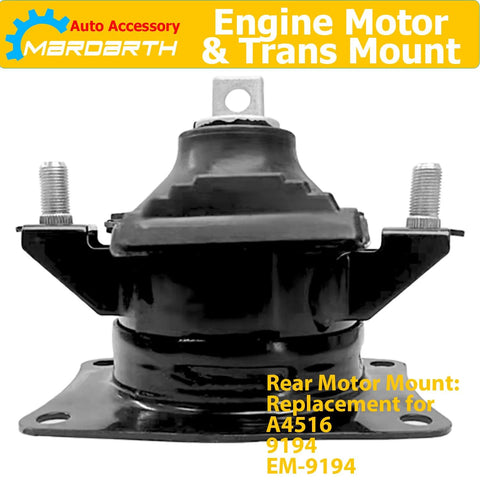 Honda Accord 2003 2004 2005 2006 2007 2.4L Automatic Beefed Up Engine And Transmission Mount Replacement Kit Replaces A4516