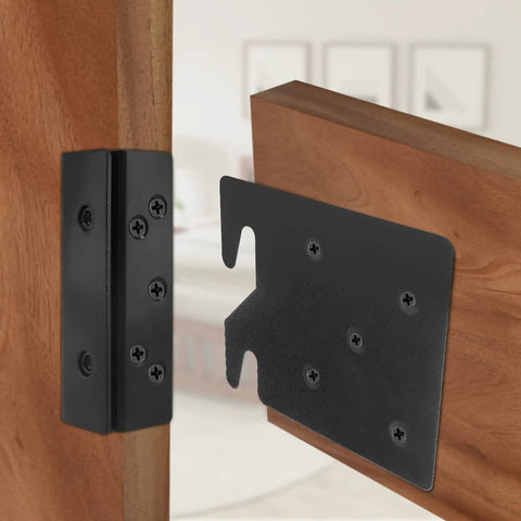 Tough As Nails Double Hook Slot Bed Frame Brackets With Headboard Support Plates secure wood posts with included screws.
