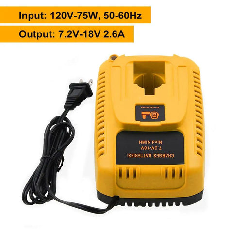 Front view of Hot Replacement Charger For Dewalt 7.2V To 18V NiCad And NiMH Batteries DC9310 Compatible Works With DC9096