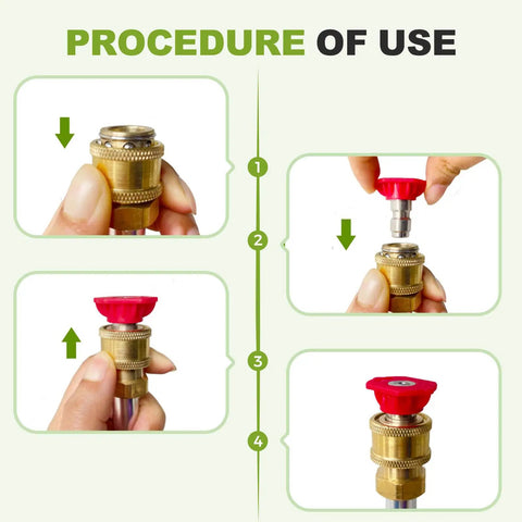 Power Washer Nozzle For Garden Hose With Three Interchangeable Sprays attachment instructions