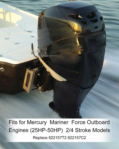 Mercury Outboard Trim Tab Anode For Mariner And Force 25HP To 50HP 2 Stroke And 4 Stroke mounted on boat engine