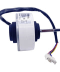 Drop-In DC Brushless Fan Motor for Midea Inverter Air Conditioners with white casing and connector