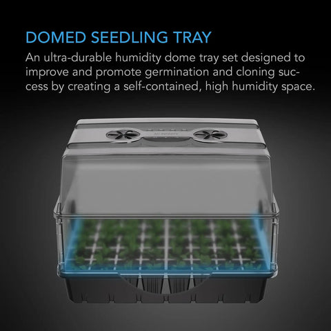 Heavy Duty Humidity Dome For Seed Starting And Cloning With 3mm Thick Clear Dome Vented Height Extensions Sturdy Drip Tray