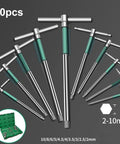 Heavy Duty T Handle Hex Key Set Featuring 6150 Stainless Steel Sliding Wrench With Rotating Grip For Home Furniture Motorcycle Repairs And Bike Maintenance Tasks That Need Real Tough Gear, 10pcs 2-10mm