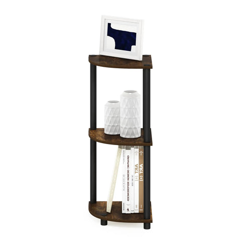 Solid Three Tier Corner Bookshelf For Living Room And Small Apartment Space Saving Setup With Open Display Tiers Sleek Tubular Frame No Sweat Assembly Modern Amber Pine Finish For A Clean Room Glow Up