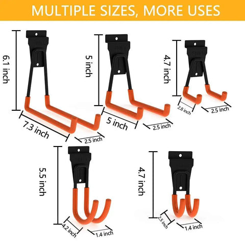Heavy Duty Slatwall Hooks Set 12 Pack For Garage Storage Utility Hooks For Shovels Brooms Ladders Power Tools And More Durable Steel