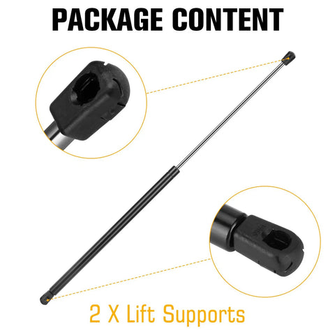 Toyota Avalon Camry Hood Lift Support Struts 2012 2013 2014 2015 2016 Replacement Shocks 6757 2 Pack shown with package contents