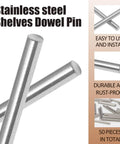 M3 X 30mm Stainless Steel Dowel Pins 50 Pack Heavy Duty Shelf Support Pegs For Cabinets Shelves And Furniture Fixings 304 Stainless Rust Resistant