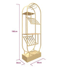 Sleek O Shape Floor Standing Wine Rack With Glass Shelves Boss Level Industrial Storage For Home Bars And Kitchens Kickback Ready Stemware Display Unit Heavy Duty Design That Gets The Job Done, 180cm tall with metal frame.