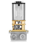 Front view of 12V DC Micro Gear Motor 11 RPM Right Angle Metal Gearbox for 3D Printing Pen, showcasing metal gears and components.