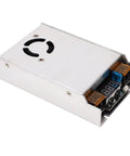 Heavy Duty MPPT Solar Boost Controller Step Up Charge Regulator Built Tough Boasts 98 Percent Efficiency For DC 12V To 50V EV Batteries And Solar Panels, silver stainless housing, displayed with fuses.