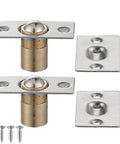 Stainless Steel Closet Door Ball Catch Hardware Kit With Adjustable Ball And Strike Plate Brushed Satin Finish 2 Pack displayed