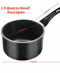 1.5 Quart Nonstick Saucepan With Detachable Handle And Swiss Granite Coating Small Multipurpose Pot For Induction Cooking