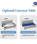 Optional conveyor tables for Straight Up Reliable Continuous Band Heat Sealer Machine With Digital Temperature Control.
