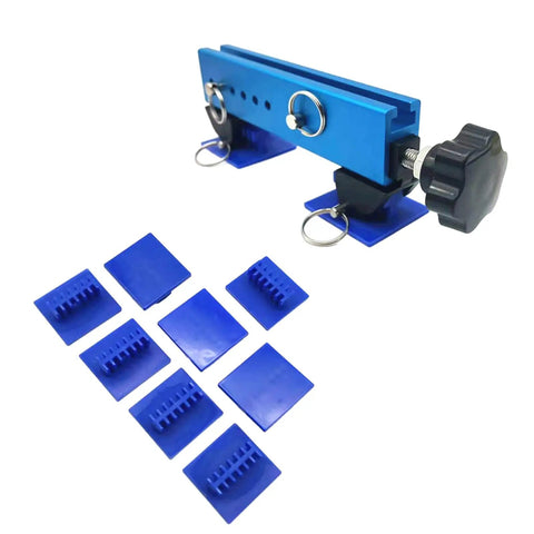Auto Body Dent Removal Kit With Expander Pull Tabs Hand Tool Set, blue expander tabs and tool visible against white background.