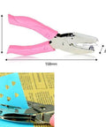 Go To Handheld Metal Hole Puncher For DIY Crafts Eight Sheet Capacity One And A Half To Six mm Hole Size Paper Punch on blue paper