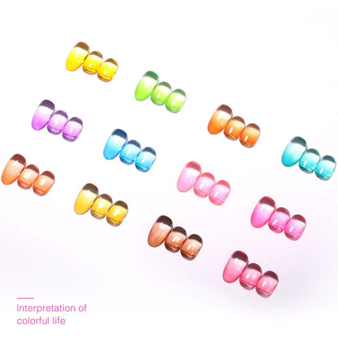 Patting Gel Palette With 12 Jelly Gel Colors Each Nail Art Kit Including 30 Soft Sponges Grabber Pen Nail Brush 4 Decorative Sticker Sheets And User Manual For Easy Ombre And Pro At Home Nail Art showing vibrant colors.