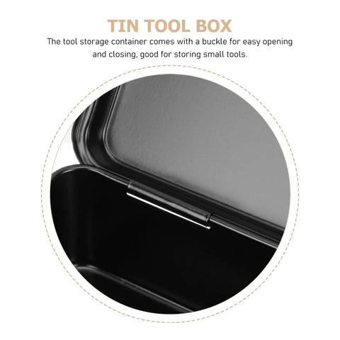 Small Iron Toolbox Featuring A Snug Metal Clasp For Portable Hand Carry Home Projects And Road Trip Trunk Organization, open view with latch.