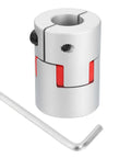 14mm To 19mm Flexible Plum Shaft Coupling Aluminum Motor Connector with hex wrench, silver tone, spider coupler for 3D printer