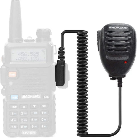 Two Way Radio Speaker Microphone With Rotatable Clip, 3ft Cable, Dual 3.5mm Earphone Jack And 2.5mm Mic Jack, Hands Free Convenience