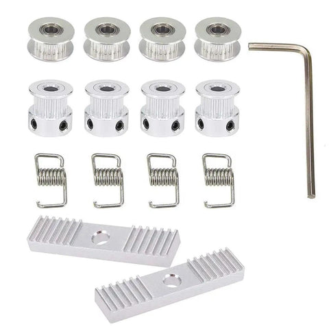 GT2 Timing Belt Kit 5M Long 6mm Wide 20 Teeth 5mm Bore Pulley Wheel With Idler Tensioner Spring Torsion Gear Clamp Mount Block And Allen Wrench For 3D Printer RepRap components