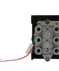 Front view of Proportional Control Valves With PTO Switch For Dump Truck Hydraulic System, showcasing ports and wiring connections.