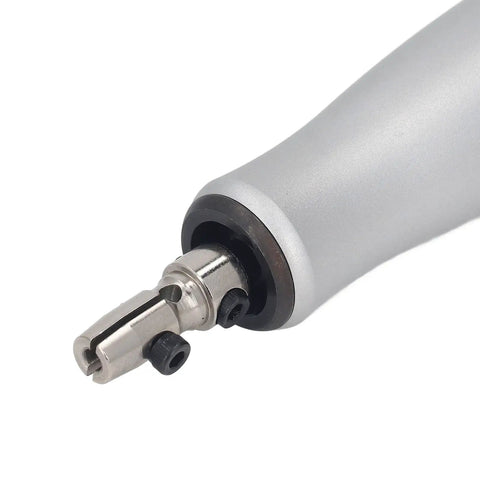 Close-up of Heavy Duty Pneumatic Pencil Die Grinder Built To Handle Heavy Lifting Jobs With Rock Solid Aluminum Construction.