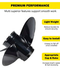 Right Hand Rotation 12.5 Inch Aluminum Outboard Propeller With 13 Pitch And 3 Blades 13 Spline Tooth Replacement OEM 763461