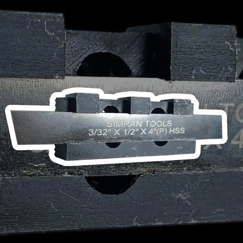 Heavy Duty 8mm Adjustable Lathe Parting Cut Off Tool Holder With 3/32 Inch X 1/2 Inch HSS Blade For Mini Bench Lathes Front Rear Compatible Precision Cutting.