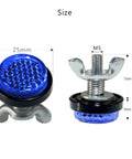 Deep Blue Reflector Motorcycle License Plate Bolts And Nuts Set showing dimensions and size details for versatile automotive use.