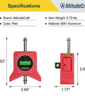 Front and side view of Magnetic Pipe Center Finder Punch Tool For 1 To 10 Inch Pipes And Fittings with dimensions and brand logo.