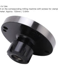 Heavy Duty 100Mm Diameter Collet Chuck Tool Holder For CNC Milling Machines Made From Super Durable Carbon Steel, side view.