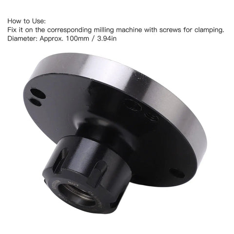 Heavy Duty 100Mm Diameter Collet Chuck Tool Holder For CNC Milling Machines Made From Super Durable Carbon Steel, side view.