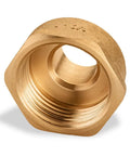 Brass pipe fitting adapter, 1/2-in male x 1-in female threaded nipple